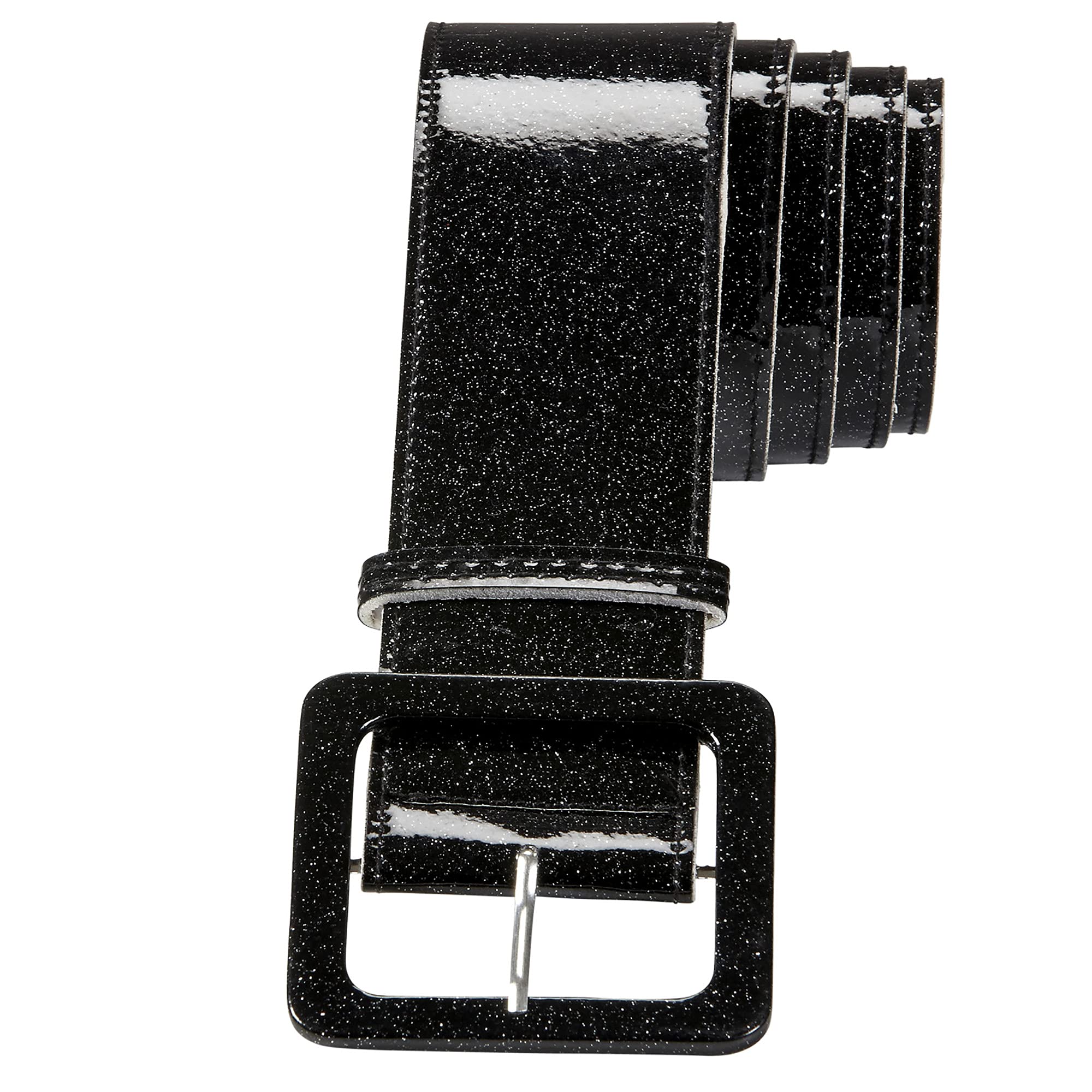 WIDMANN 04625 - Belt With Glitter Adult Woman, 70s, Disco, Dancers, New Year, Show, 120 Cm, Black Color