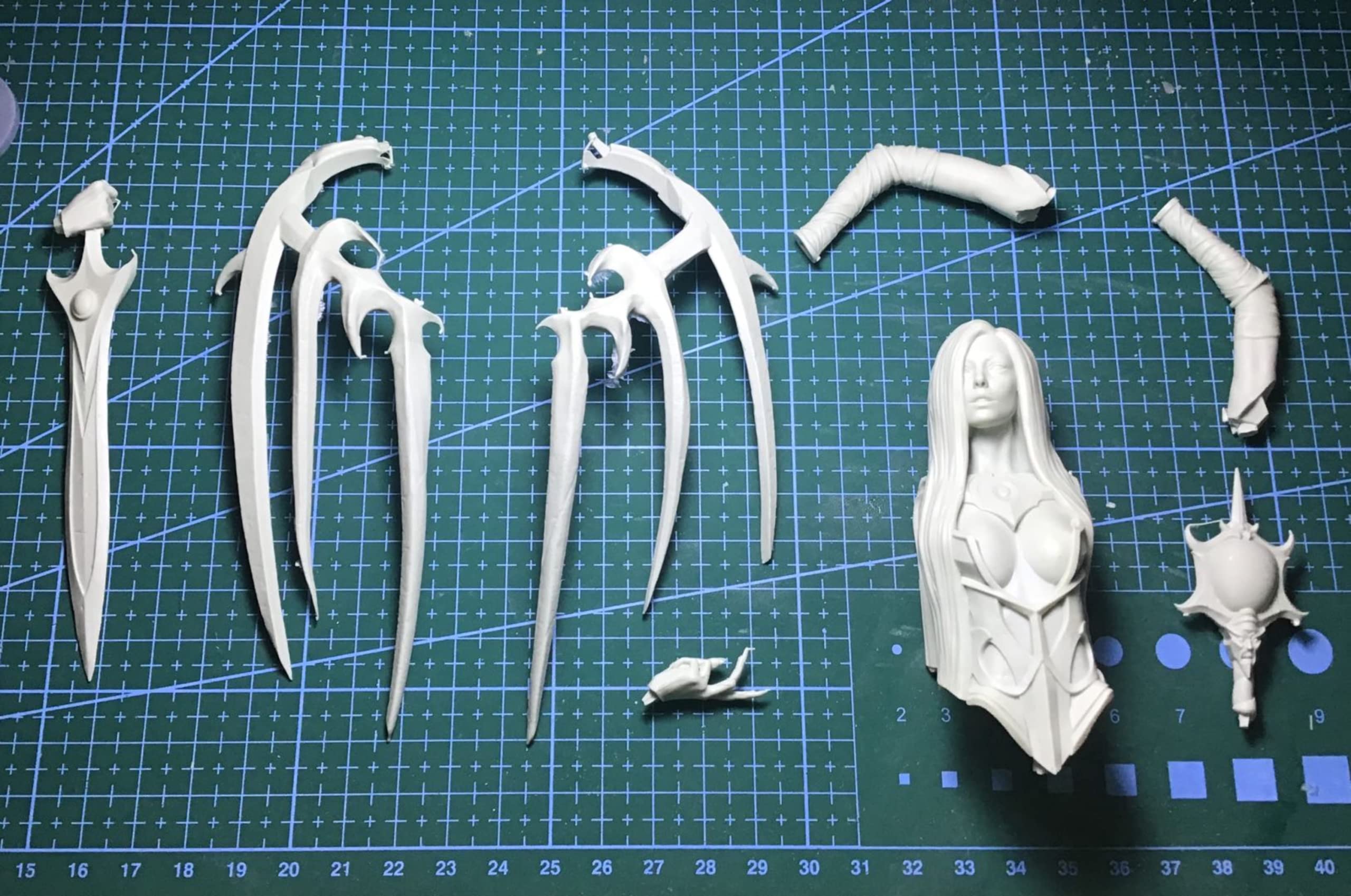 【1/10】 Resin-Büste Modell antike Fantasy-Kriegerin Resin-Modell Miniatur-Modell-Bausatz (unbemalt und unmontiert) // e9yh8