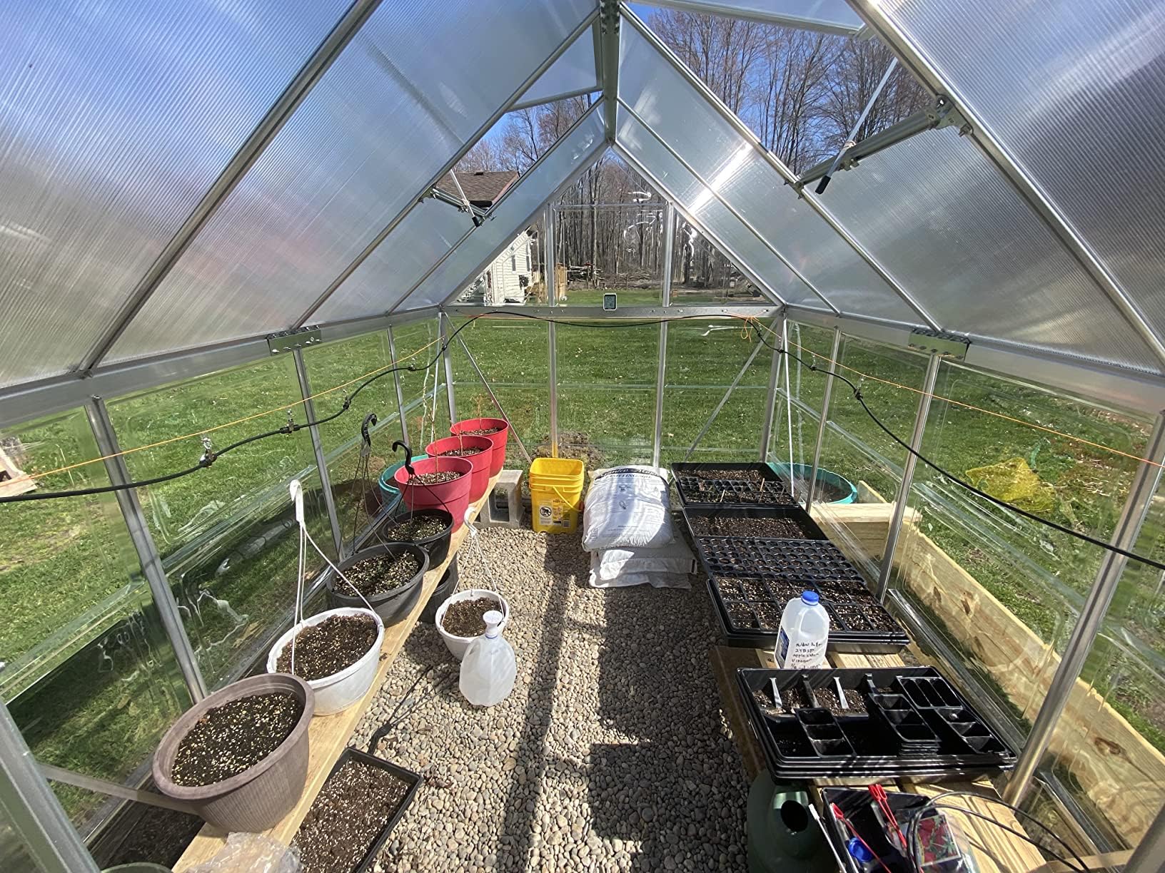 Kit de riego por goteo, sistema de riego automático, tubo de riego de 1/2 pulgada, sistema de riego de jardín para patio de jardín (65 pies)