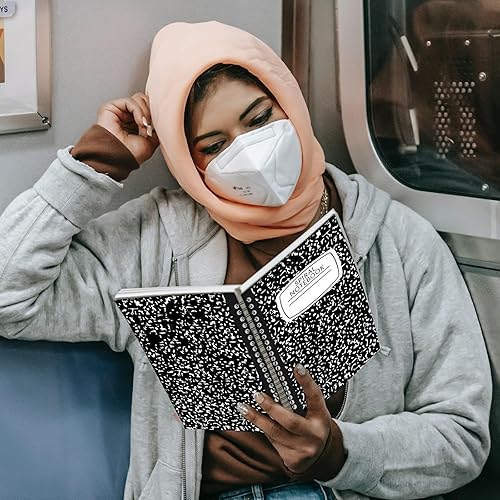 Miniatura 7 de Cuaderno de espiral, diario de tapa dura, cuaderno de espiral con rayas anchas, tamaño A5, 5.5 x 8.3 pulgadas, papel grueso de 80 GSM, 60 hojas de