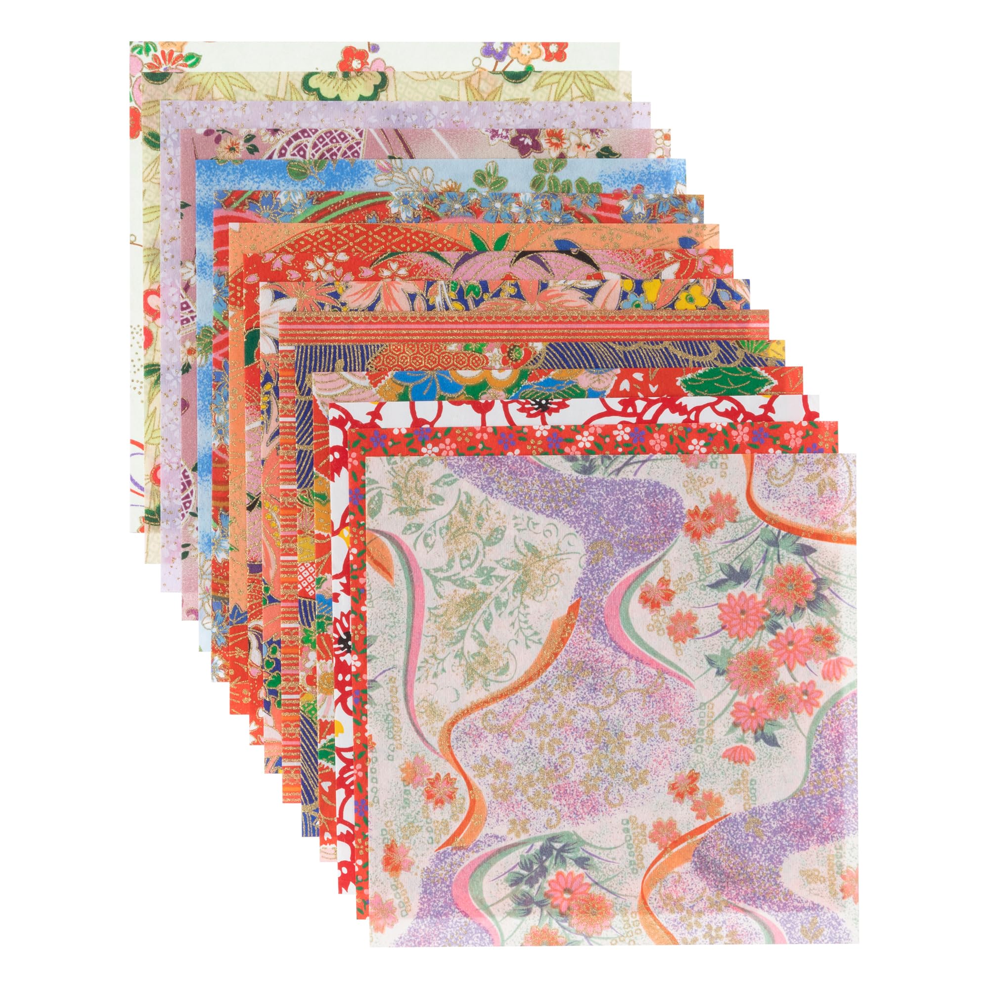 Amazon | 和紙かわ澄 千代紙 友禅和紙 15×15cm 15柄・15枚入 Dセット
