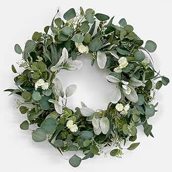 Amazon.com: TOKCARE 22 Inch Eucalyptus Wreath with Hello