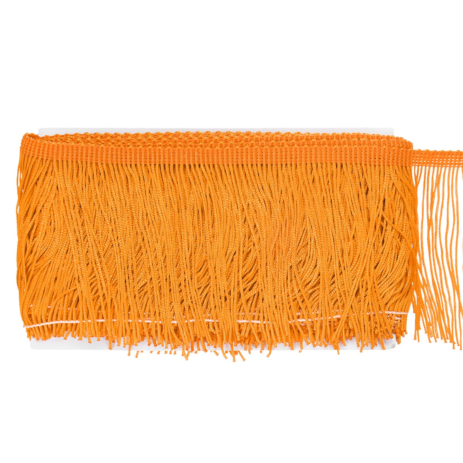 M METERXITY Chainette Fringe Trim, 10 Yards of 4" Polyester Braid Tassel Trim for DIY Crafts/Latin Dress/Lamp Shade Decoration/Wedding Dress/Sewing/Clothing Fringe Thread Yarn [Medium Orange]