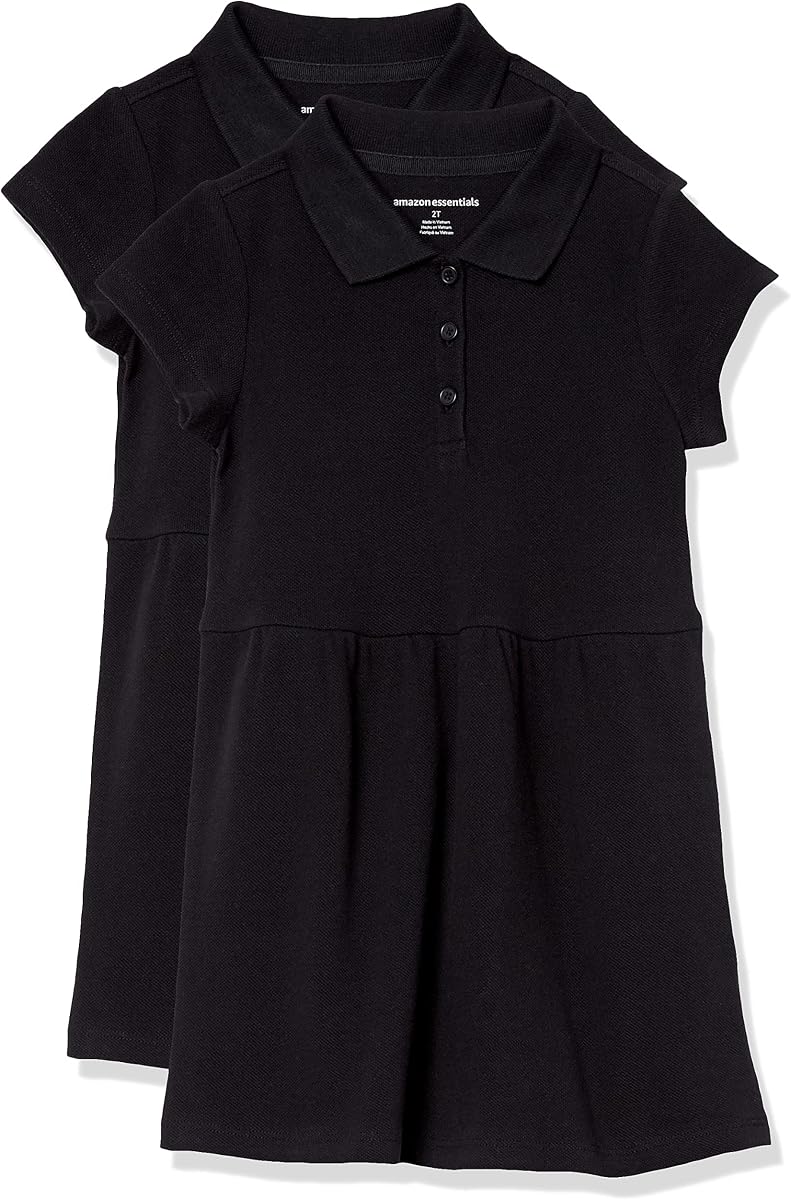 Girls and Toddlers' Short-Sleeve Pique Polo Dress, Multipacks