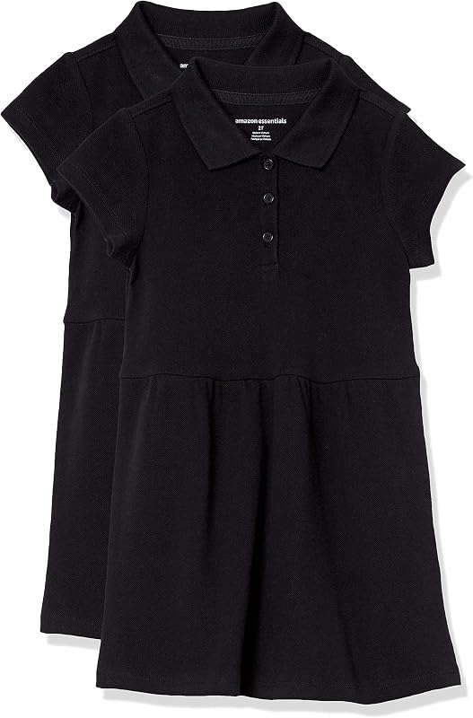 Girls and Toddlers' Short-Sleeve Pique Polo Dress, Multipacks