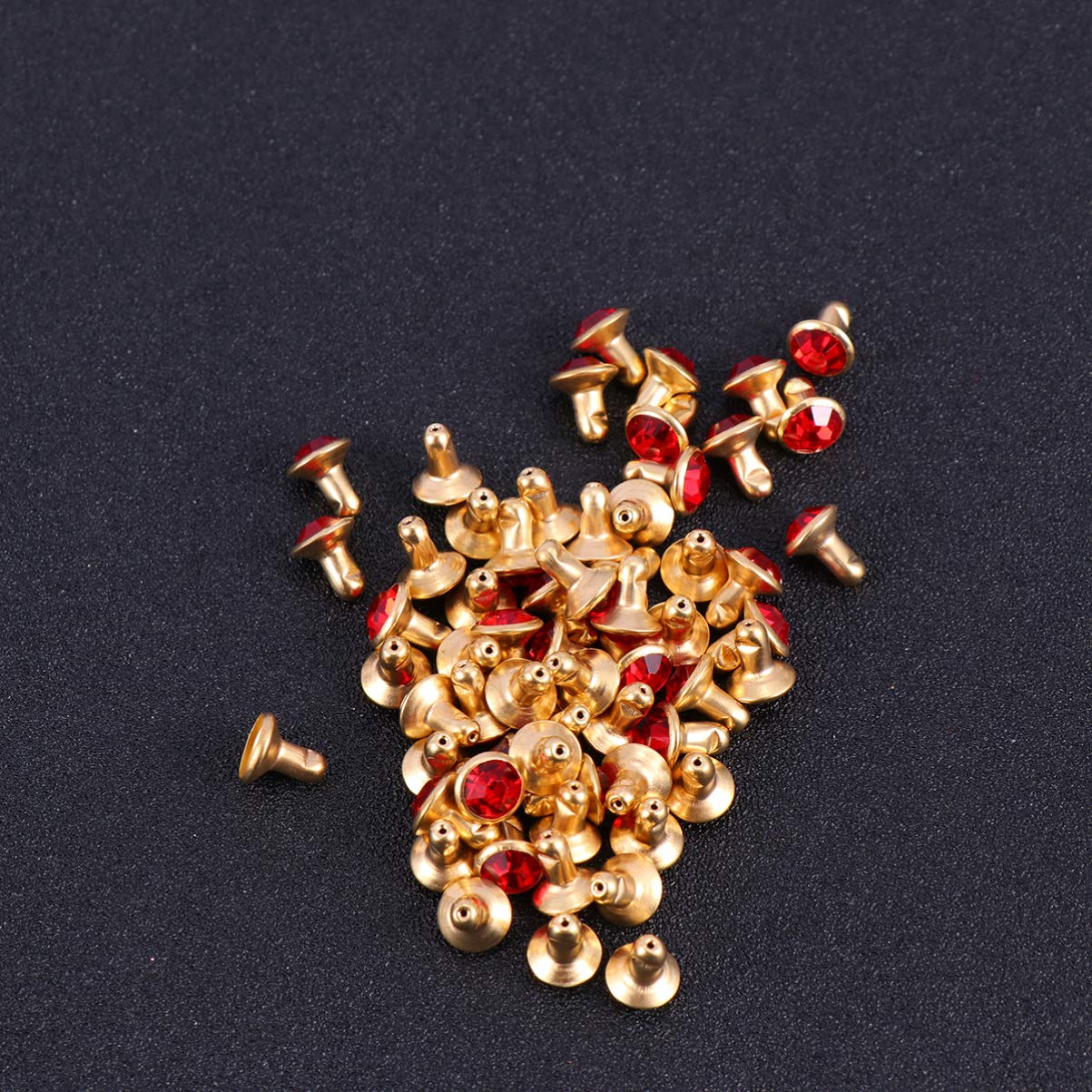 Milisten 100 Borchie Con Strass E Punta Diamante – Rivetti Per Decorazione Su Pelle, Borse, Cinture E Gioielli DIY, Bianco Con Bordo Oro