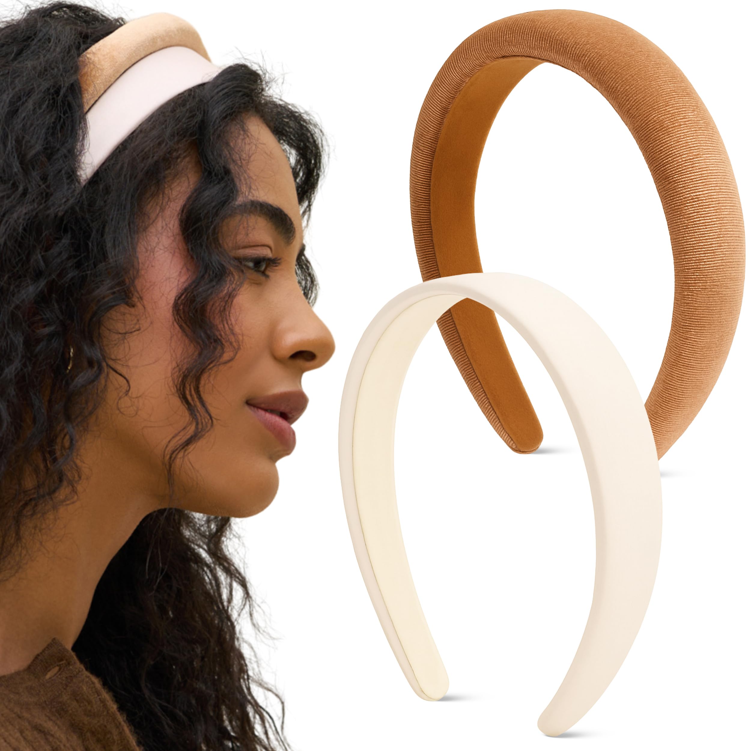 Chic Tan and Cream Headband Amazon.com : YETASI Ivory Warm Stylish Cream Headbands for  main image 4