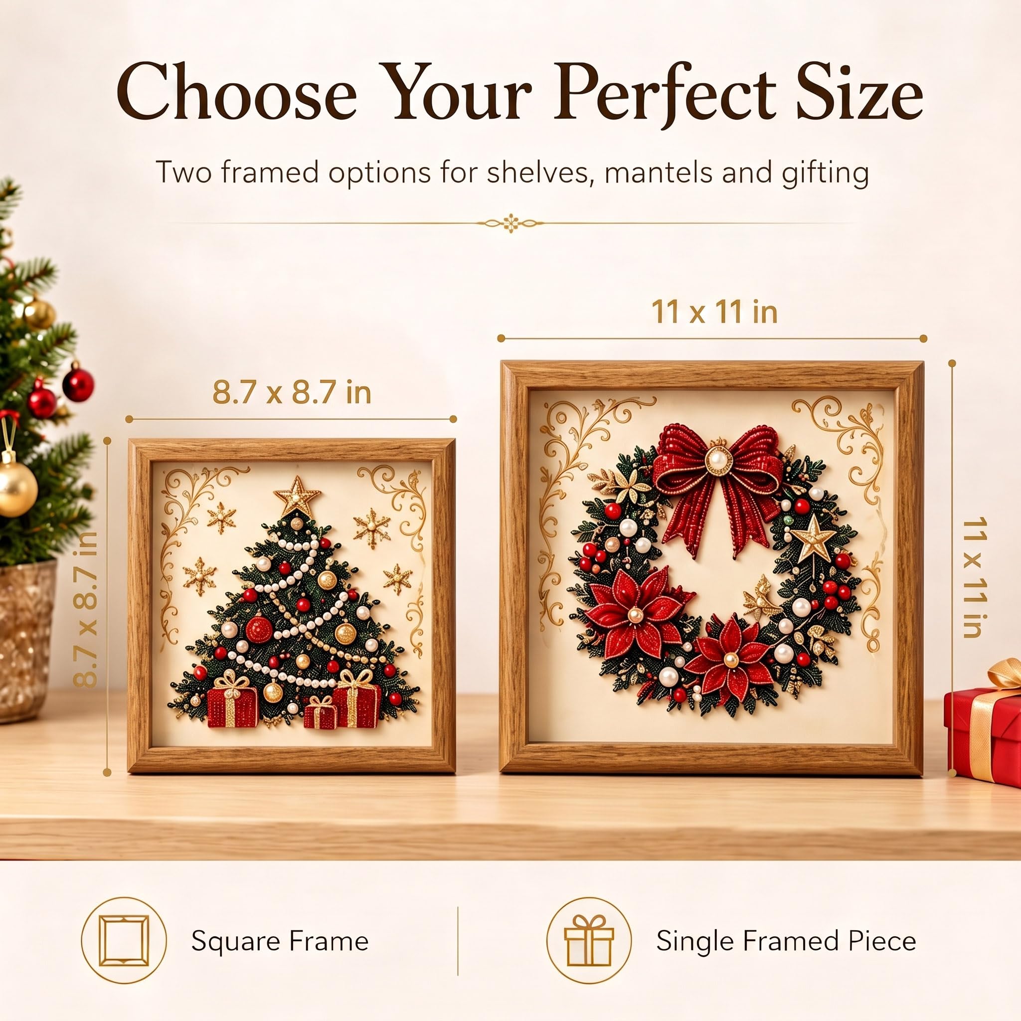 Pearl Diamond Painting Kit - Christmas Wreath Decor -6 Pearl Diamond Painting Kit - Christmas Wreath Decor -6