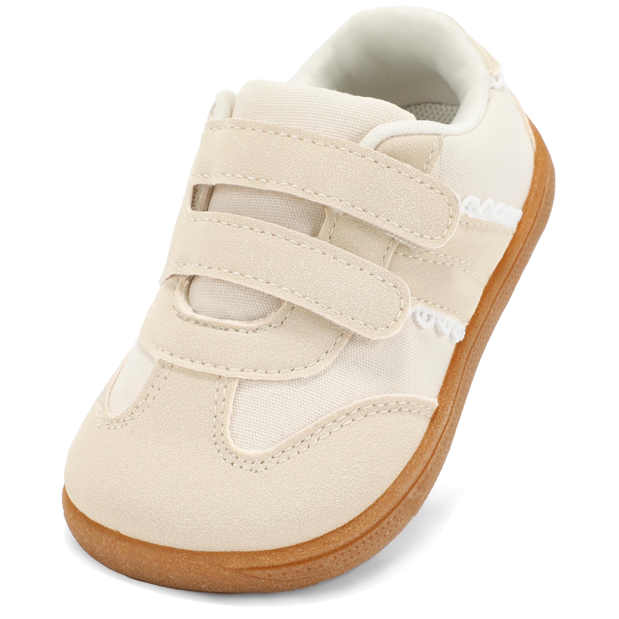 Toddler Girl Wide Toe Box Barefoot Walking Shoes Zero Drop Sneakers with Lace Detailing Non-Slip Comfortable Walking Shoe for Chubby Feet-image-14