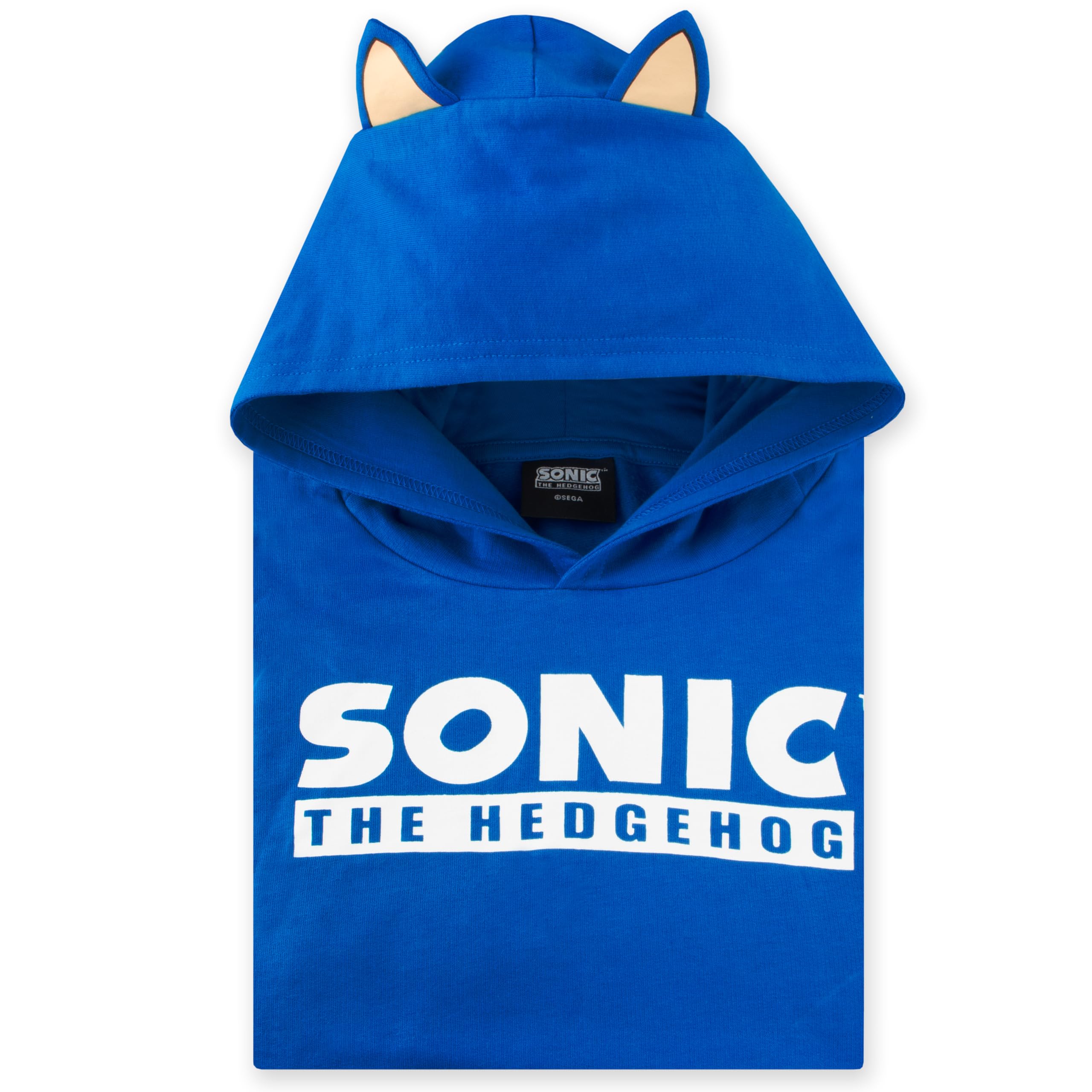 Sonic The Hedgehog Felpa Bambino, Felpa con Cappuccio Gamer con Orecchie 3D