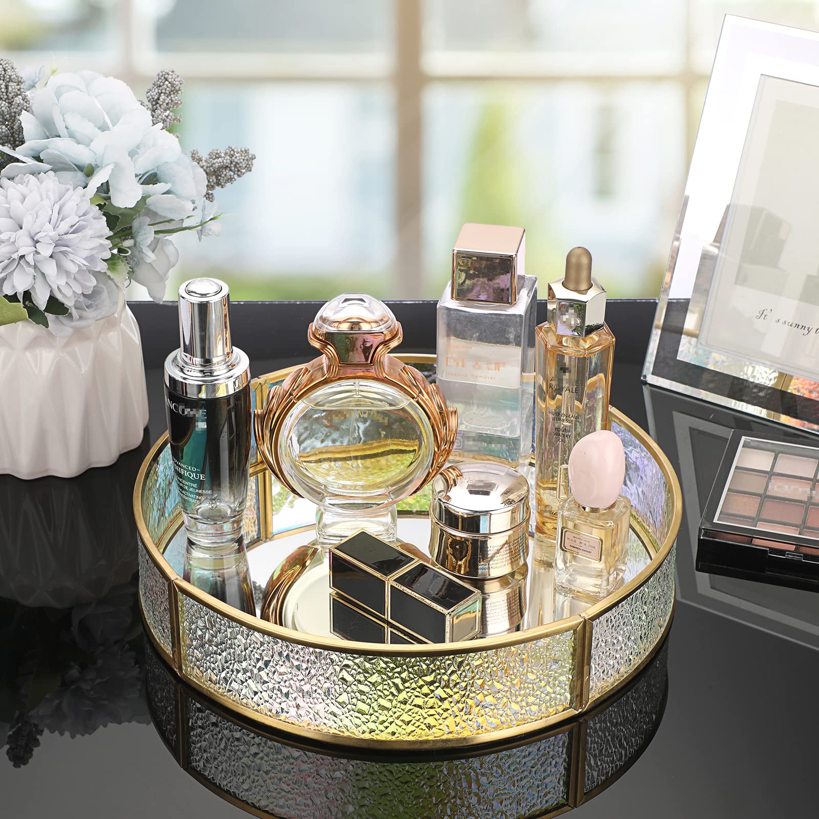 Plateau Miroir Doré 17.5 Cm - Plateau Déco Vanité, Bijoux, Parfums - 6