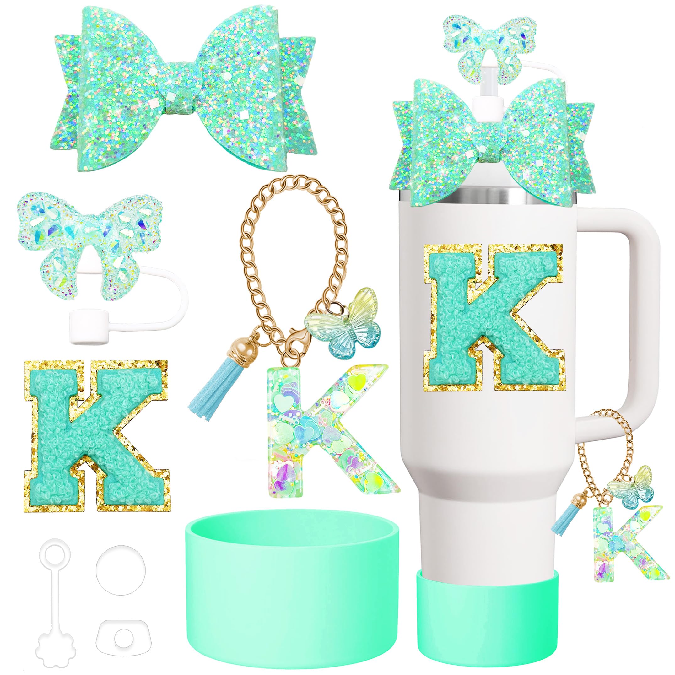 8PCS Stanley Cup Accessories Set for Stanley Cup 30oz 40oz Tumbler with Handle,Including Straw Topper Cover Cap and Boot,Spill Proof Stopper,Handle