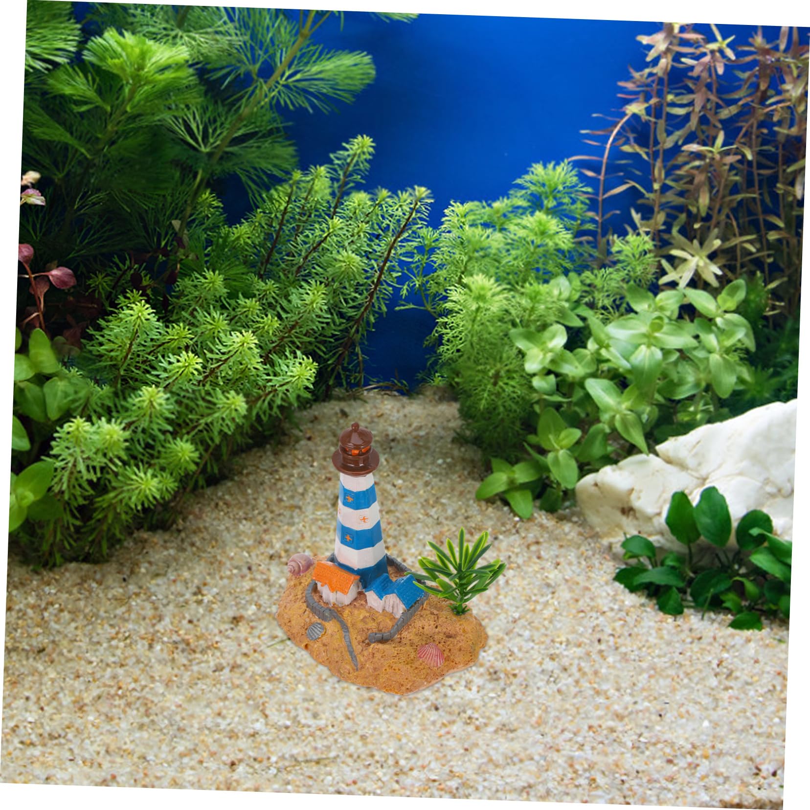Cabilock 3 Piezas Adornos De Acuario Decoración De Acuario De Peces Decoraciones para Esconder Acuarios Decoración del Faro del Patio Decoración De Faro Náutico Adornos para Peceras Resina