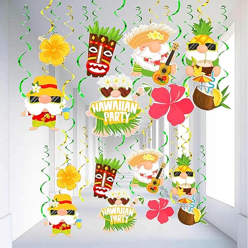 KatchOn, 46 piezas de decoraciones colgantes de Luau, NO DIY, decoraciones colgantes de Luau, decoraciones hawaianas para fiesta, decoraciones de