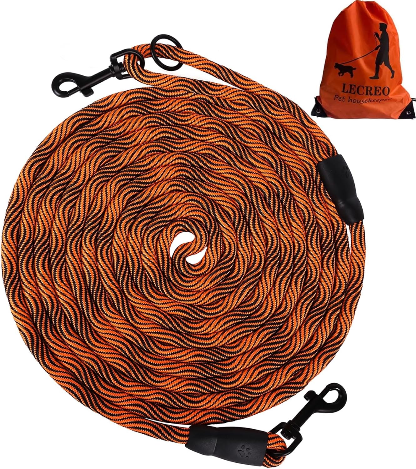 Long Dog Leash TieOut Check Cord, 16FT/30FT/50FT Recall Dog Training
