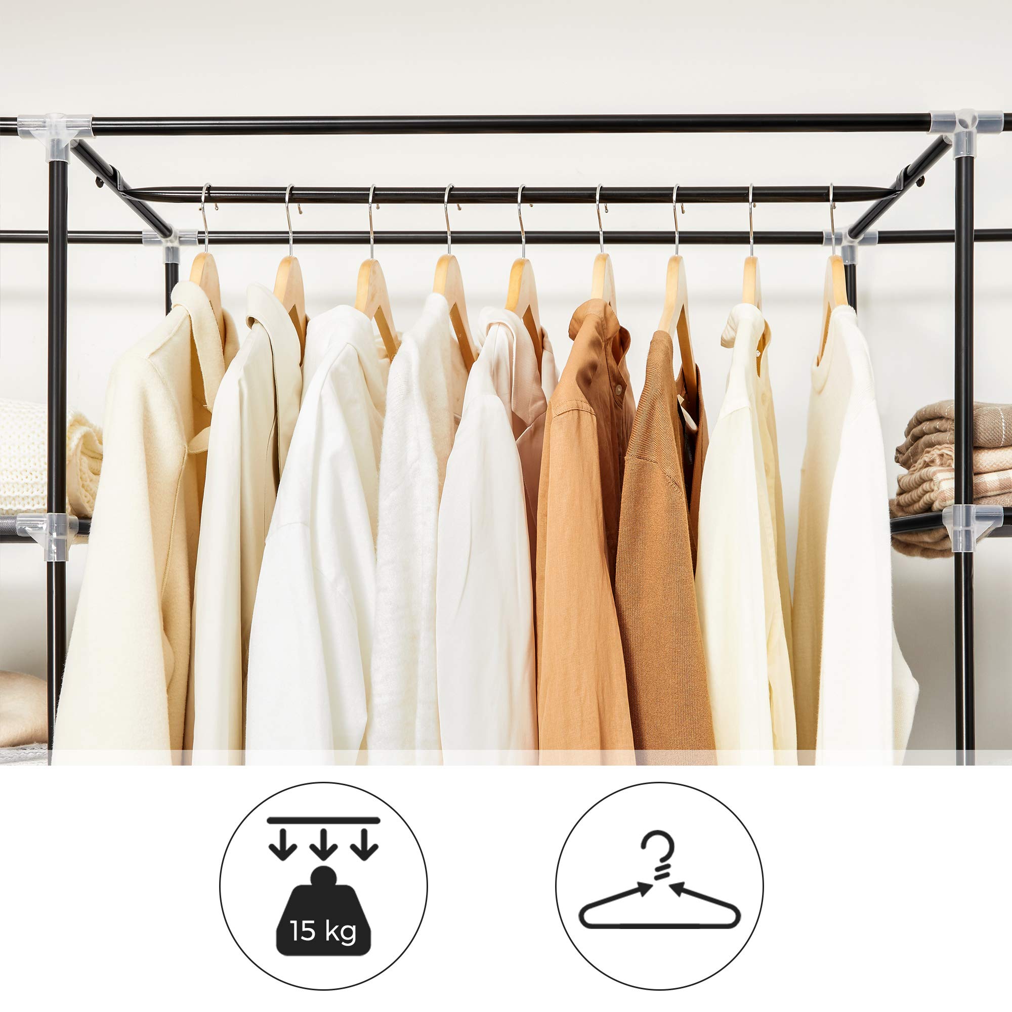 SONGMICS Armoire de Rangement en Tissu, Lot de 2, 12 Compartiments