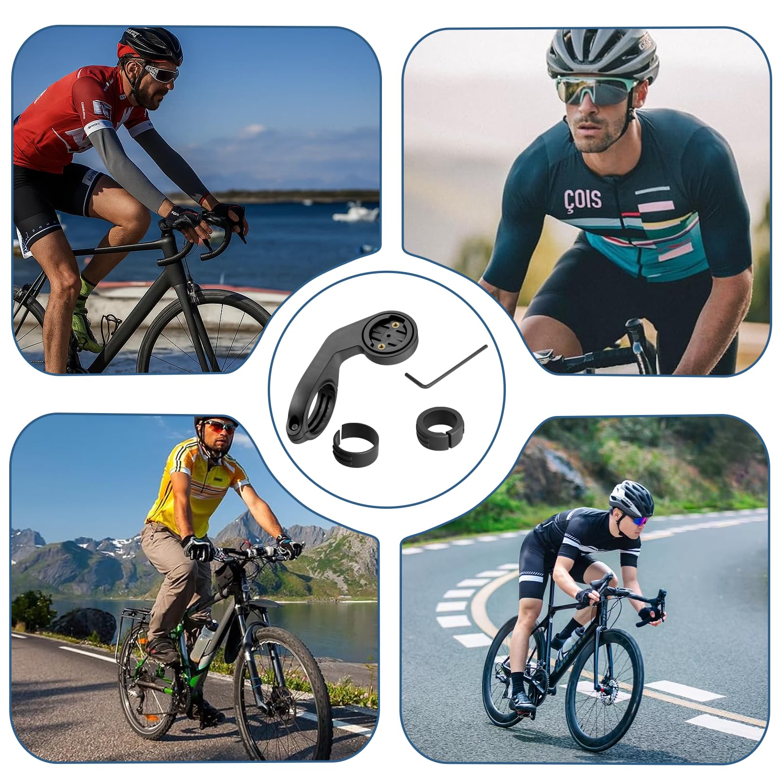 Lot De 2 Supports Vélo Pour Compteur Garmin Edge – Compatibles 25,4 Et 31,8 Mm, Montage Sur Potence Ou Guidon