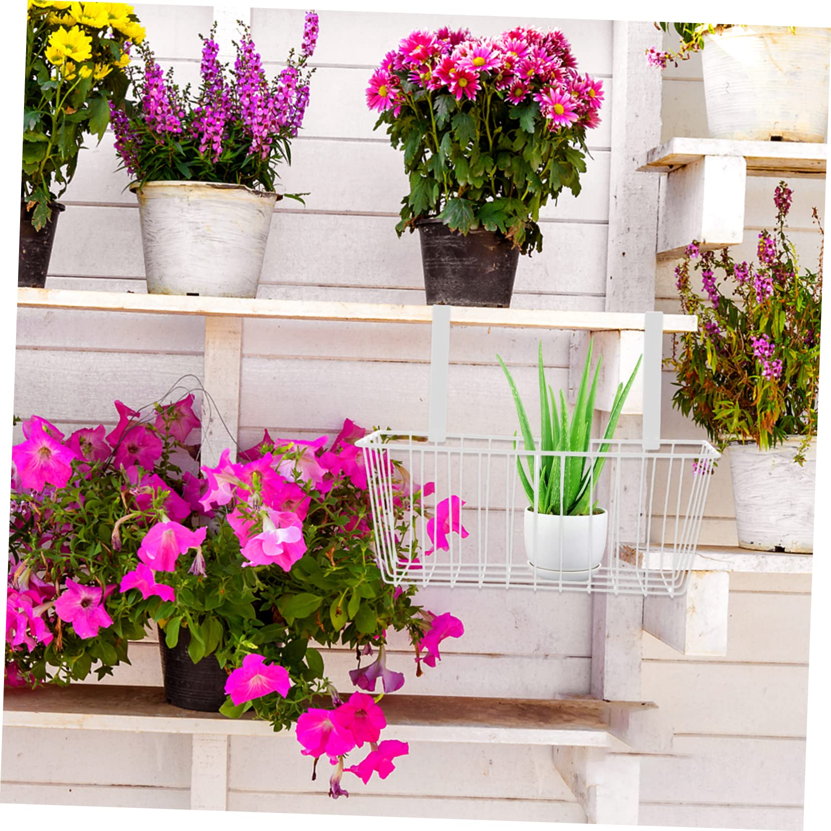 Lot De 5 Chaînes De Suspension En Plastique Pour Jardinières - Crochets Pour Pots De Fleurs Suspendus - Réutilisables
