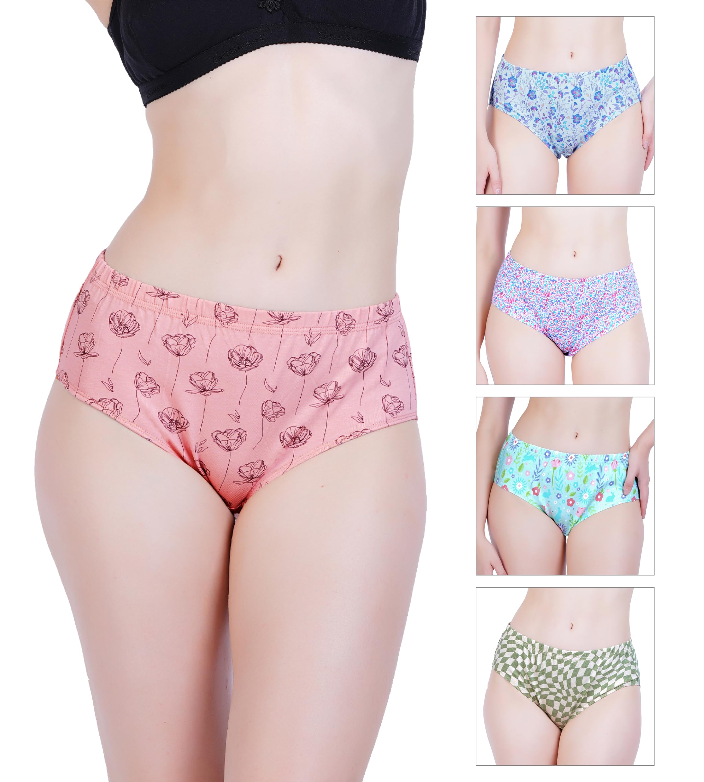 urban adventure Hipster Panties for Women Mid Waist High Coverage Premium Ultra Soft Cotton Spandex with Concealed Waistband and StayFresh Treatment-picture-27