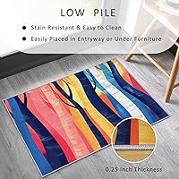 Vista 5 de Retro Tree Rugs 5x8 Rug Abstract Striped 70s Area Rug Washable, Retro Tree Carpet Home Room Decor Rugs for Living Room Bearoom Kitchen Dorm