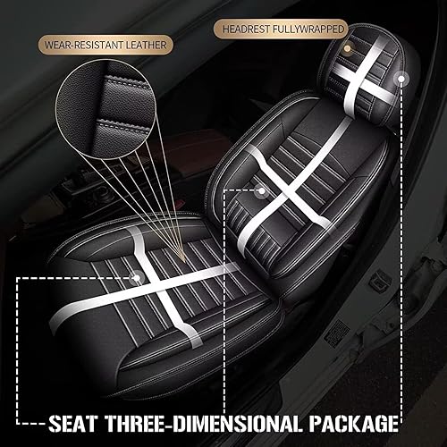 Miniatura 6 de TTX LIGHTING Fundas de asiento de automóvil para Nissan Pathfinder 2011-2024 2025, juego completo de 5 asientos, impermeable, de piel sintética,