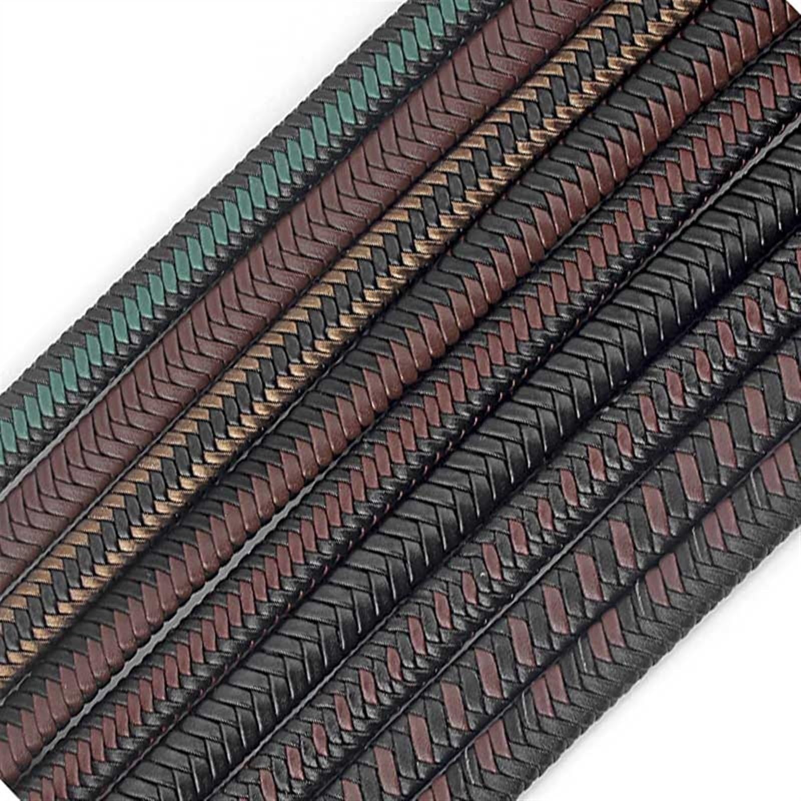 Sznurek skórzany, Płaski skórzany sznurek 1 metr 12x6mm Płaski skórzany pleciony sznurek Sznurek Modna skórzana bransoletka Rzemiosło DIY Biżuteria Znaleziska Tworzenie(P716)