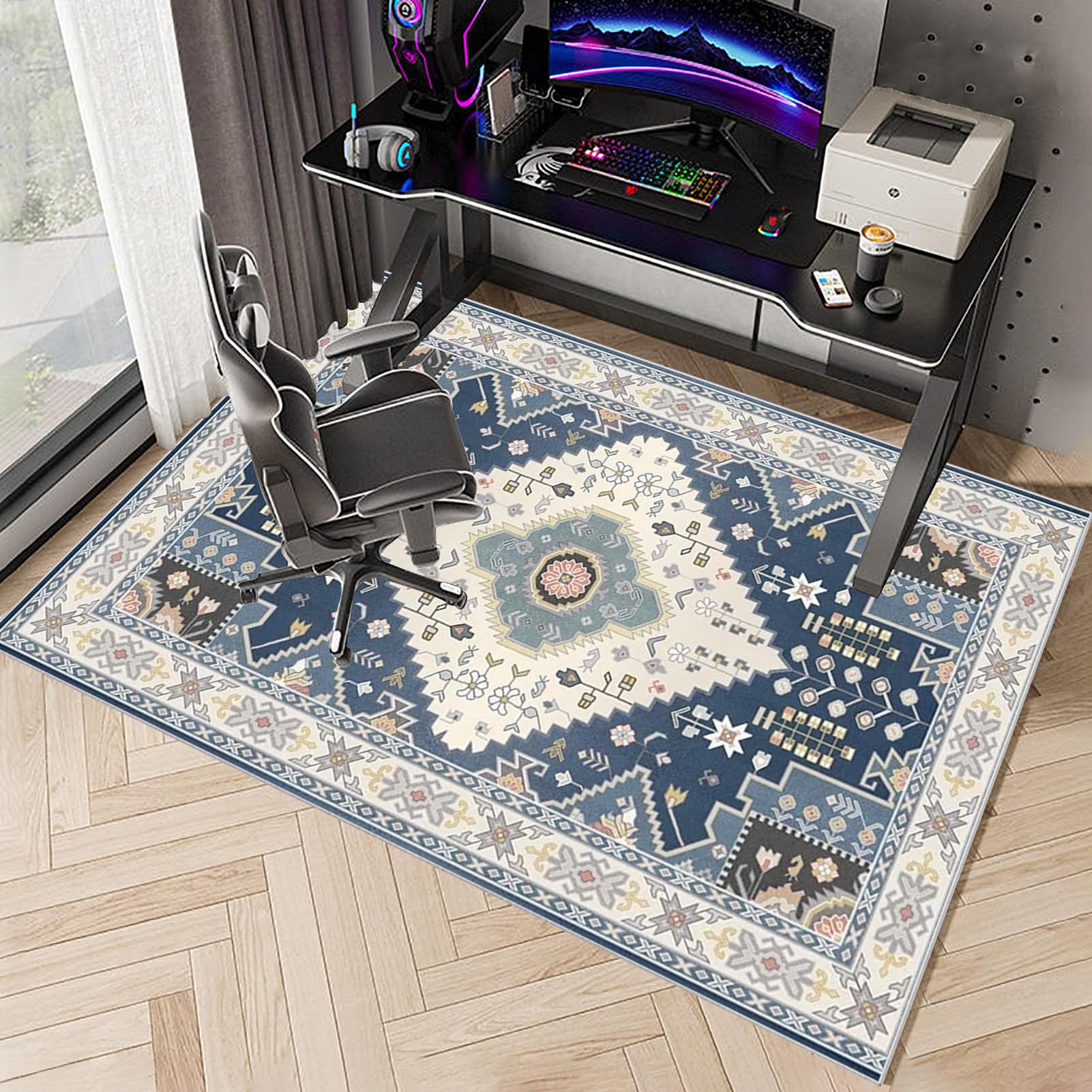 Tappetino Salvapavimento Antiscivolo, Tappeto per Sedia Ufficio per per Pavimenti in Legno Duro, Tappeto Gaming pavimento, Tappetini di Protezione per Pavimento per Parquet e Laminato 120 x 140 cm