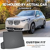 Vista 2 de KUST Alfombrilla de carga para maletero para BMW X3 2025 2026, forro de carga trasera de goma con alfombrilla de respaldo para accesorios X3