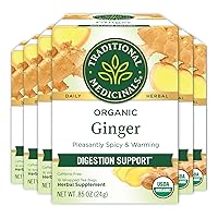 Vista 1 de Traditional Medicinals - Té de hierbas orgánicas de hojas de jengibre, 16 bolsas de té (paquete de 6)