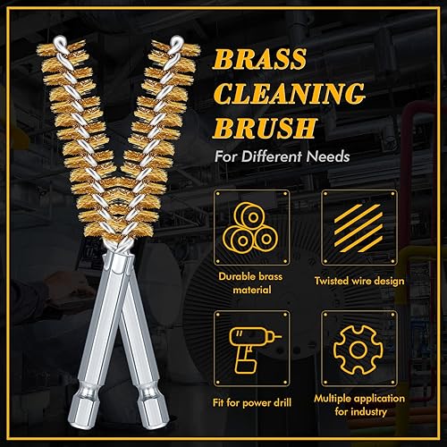 Miniatura 12 de Juego de 12 cepillos de taladro para taladro, juego de cepillos de alambre de limpieza de alambre de acero inoxidable para taladro eléctrico