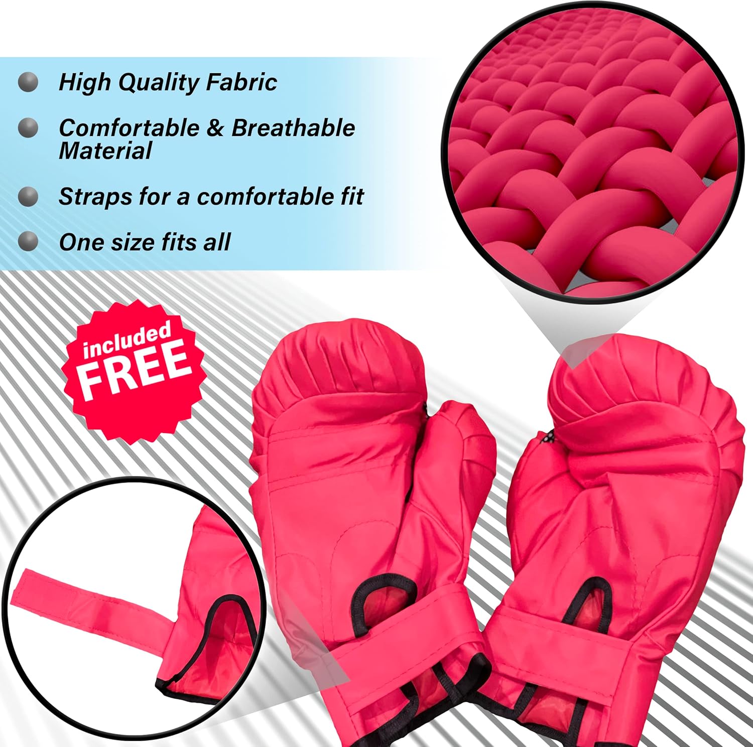 Freestanding Punching Bag with Boxing Gloves Set + Pump | Adjustable Height Boxing Bag Reflex Standing Speed Bag | MMA Fitness Training for Adults/Kids | Stress Relief Exercise Strength Train