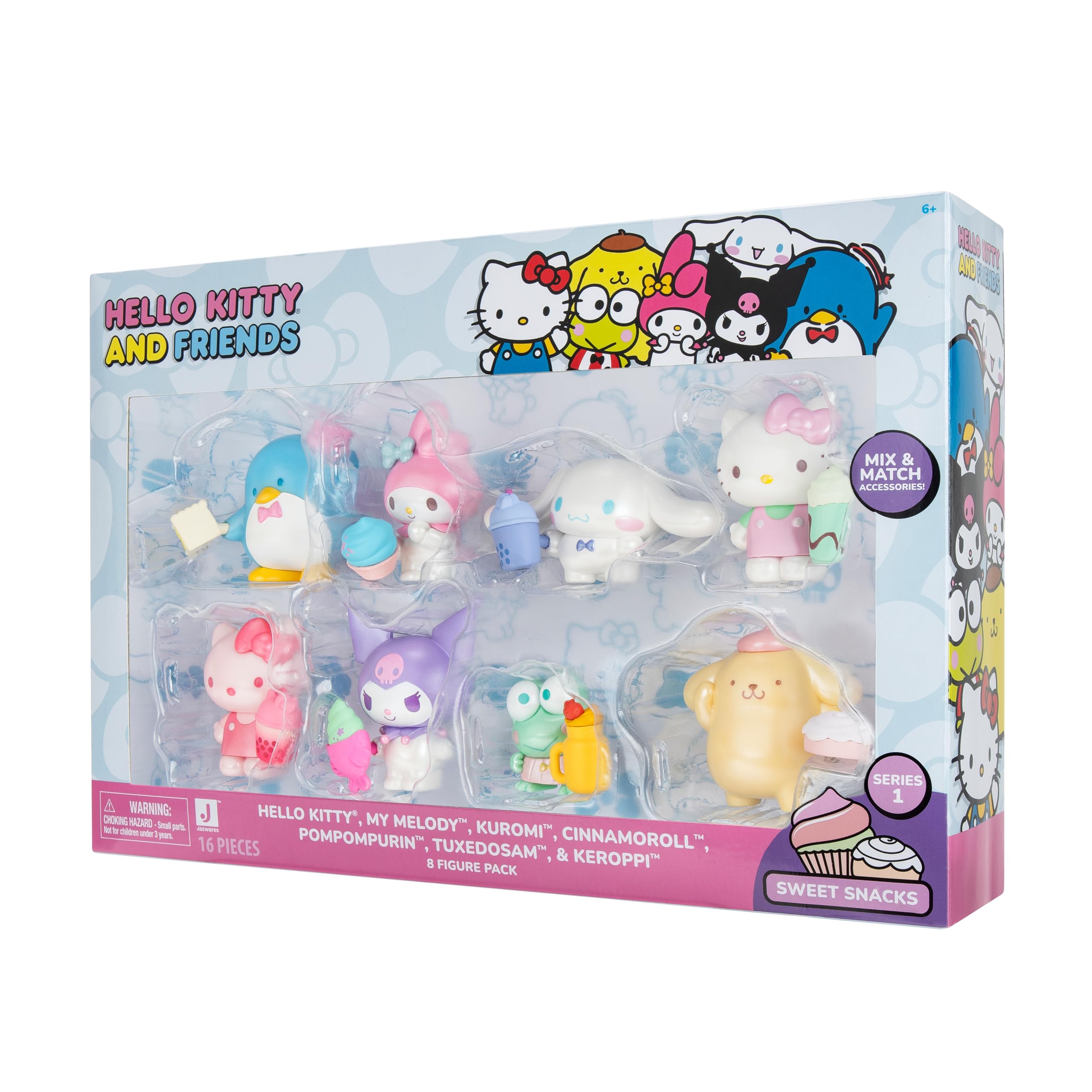 Hello Kitty 2" Figure - Confezione da 8 personaggi ufficiali da collezionista - Carini personaggi Hello Kitty in abiti divertenti - Perfetto per sacchetti per feste, decorazioni torte, regali e