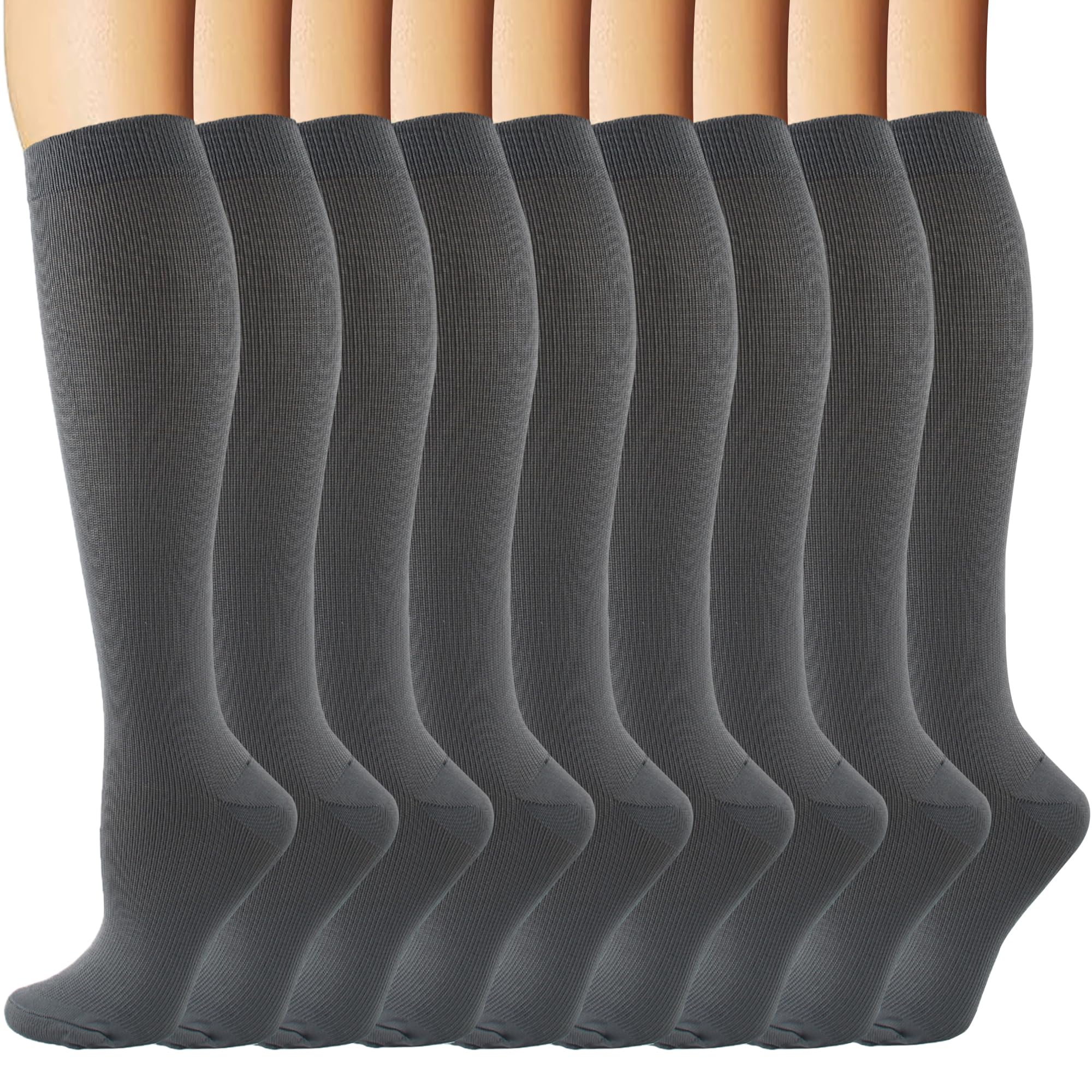 6 Pairs Compression Socks for Women and Men Circulation, 20-30 mmhg Support for Athletic Running, Hiking, Nurse, Recovery