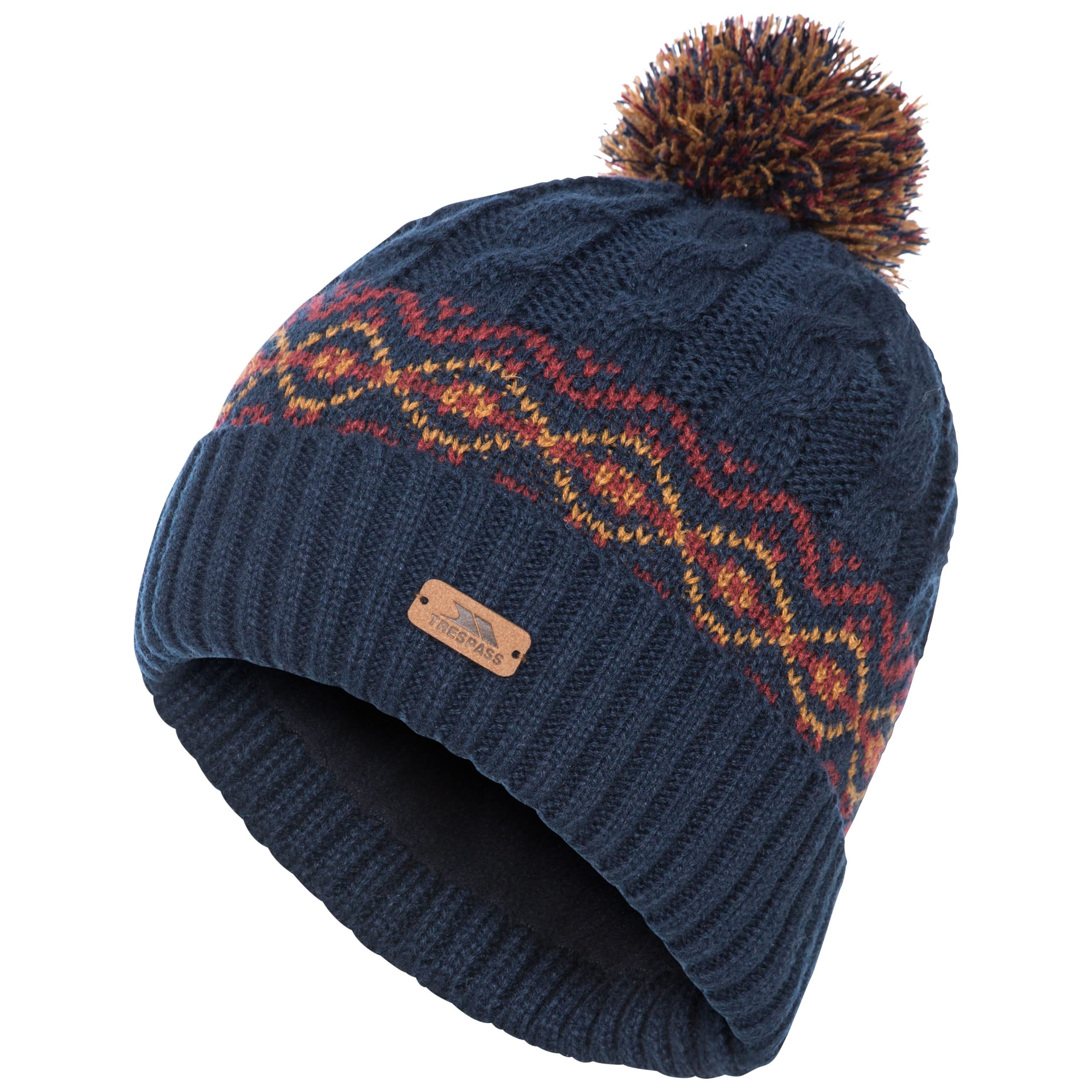 Mens Beanie Hat, Fleece Lined with Pom Pom Andrews