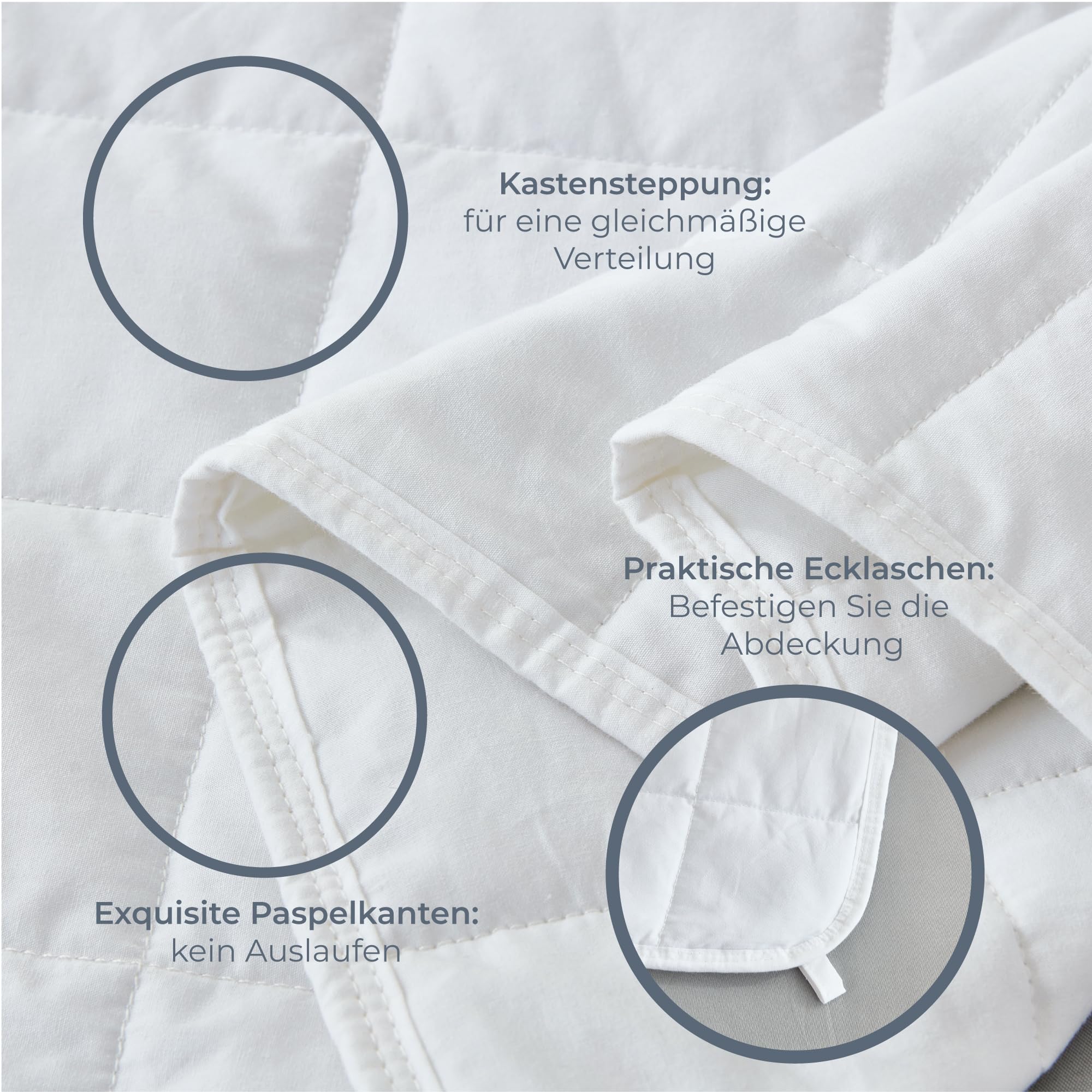 Degrees of Comfort Gewichtsdecke 135x200cm 7kg Anti Stress Therapiedecke 100% Baumwolle Schwere Decke