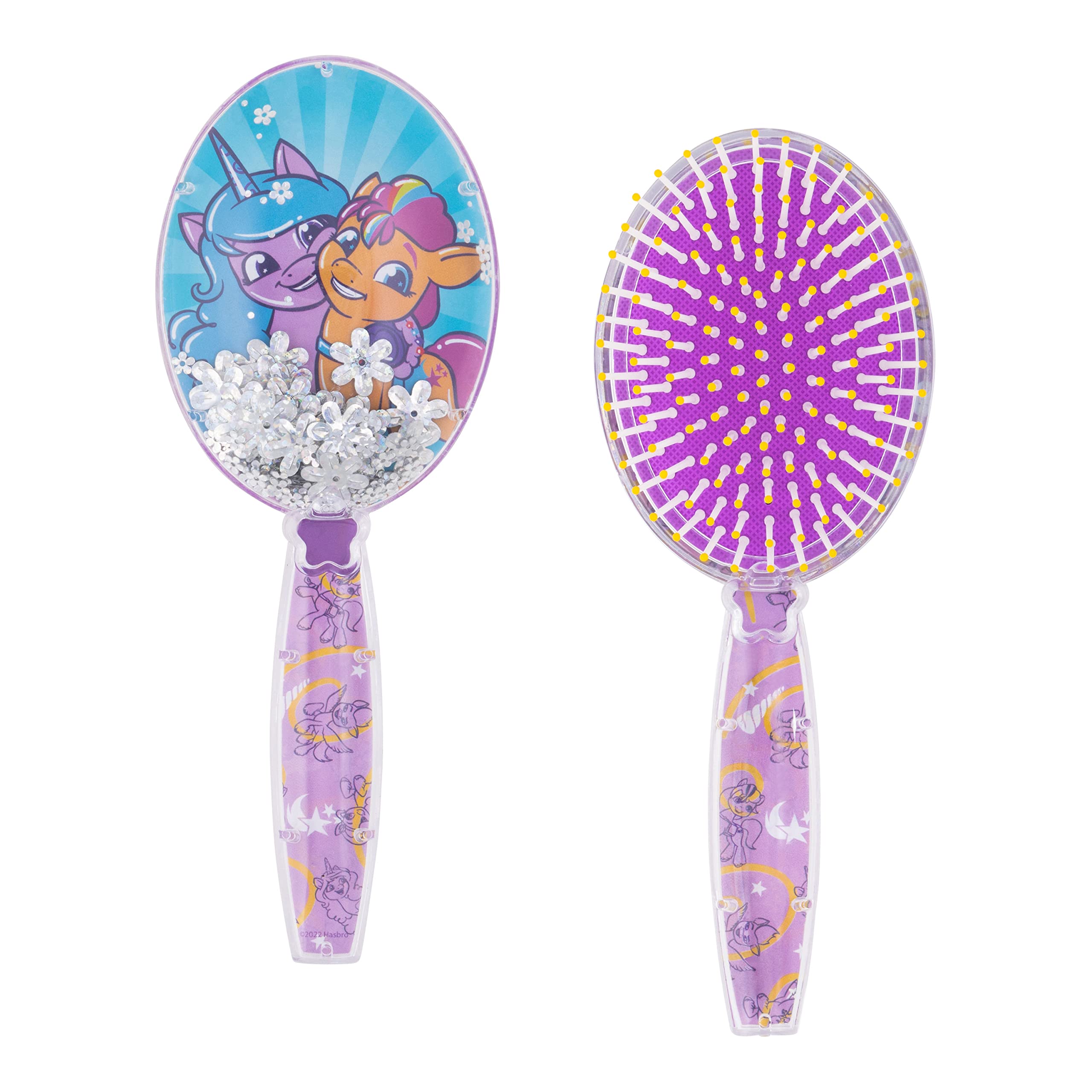 Hair Brush with Magical Sparkling Stars Confetti Hair Brush - Kids Hair Brush Ages 3+