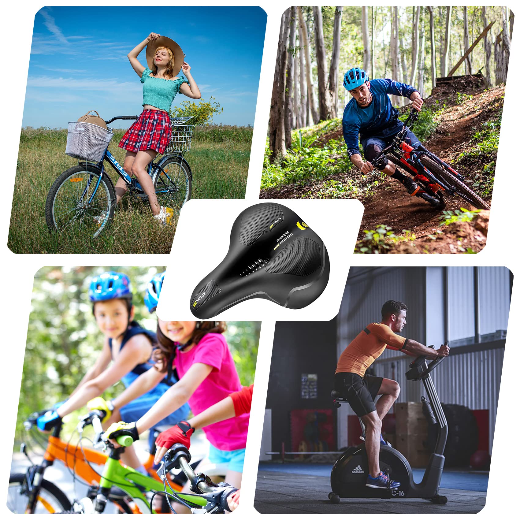 Selle BELSVOR – Double Ressort Amorti, Largeur +5 Cm – Respirante, Imperméable – VTT, Route, Pliant – Avec Outils Et Housse