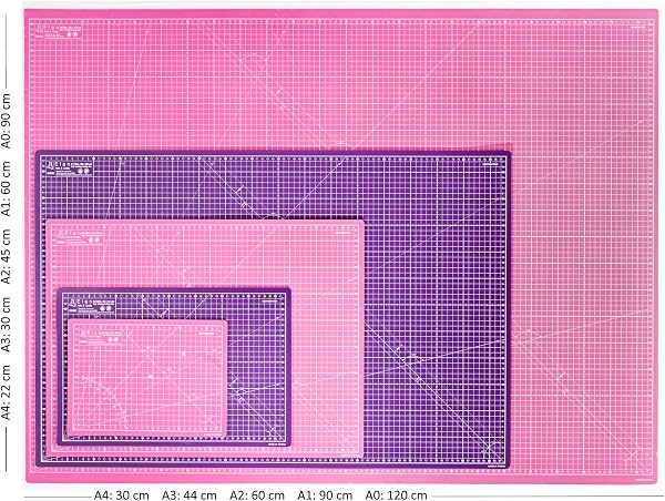 Elan Cutting Mat A2 Pink, 5-Layer Cutting Mat 45 x 60 cm, Self-Healing, Craft Mat, Cut-resistant A2, Cutting Mat 45 x 60, Cutting Mat Craft - 5