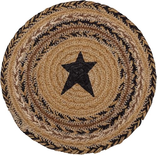 Miniatura 8 de VHC Brands Kettle Grove - Tapete de mesa, soporte para ollas, salvamanteles de yute tejido, 15 pulgadas, redondo, degradado