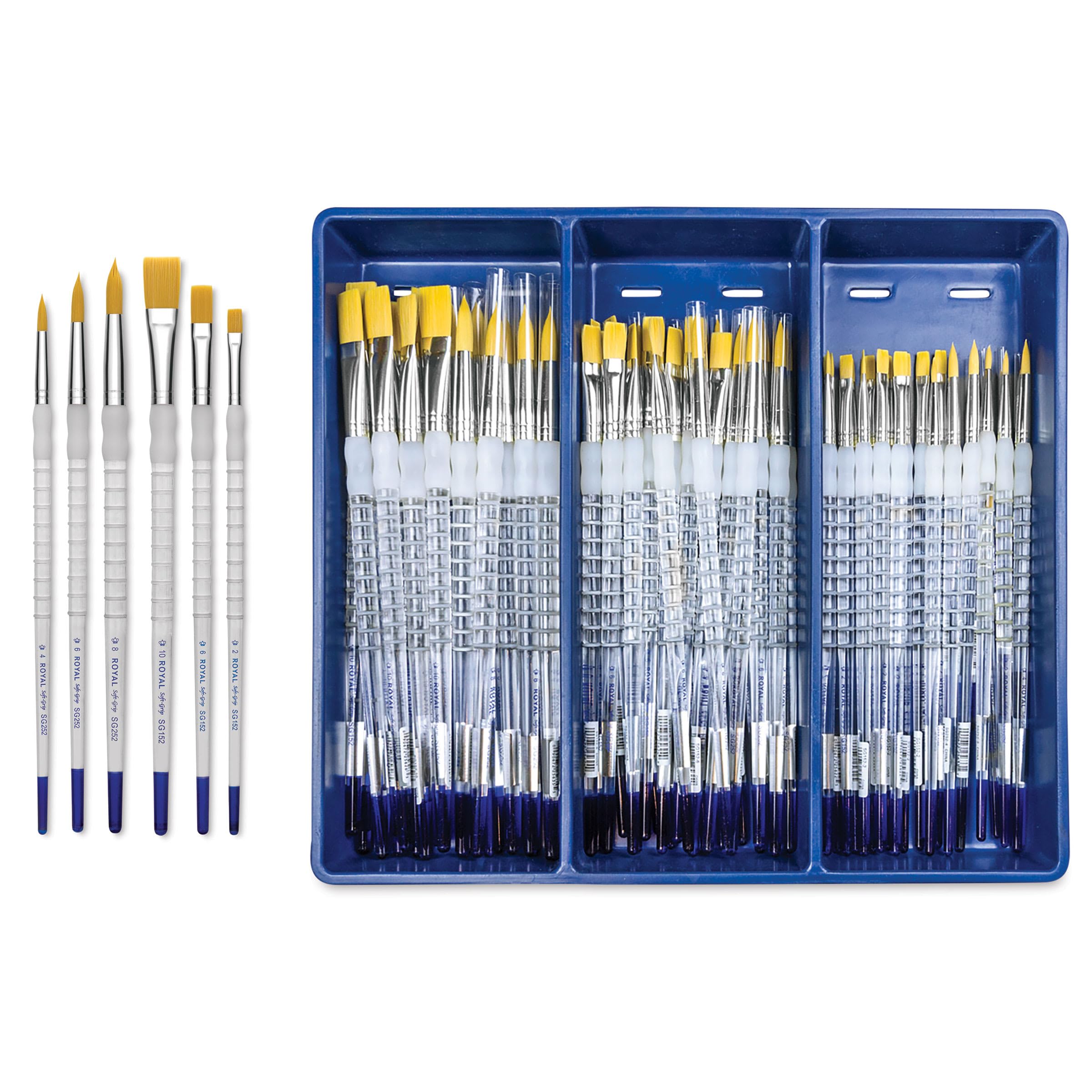 Amazon.com: Royal Langnickel Soft Grip Golden Taklon Brush Set