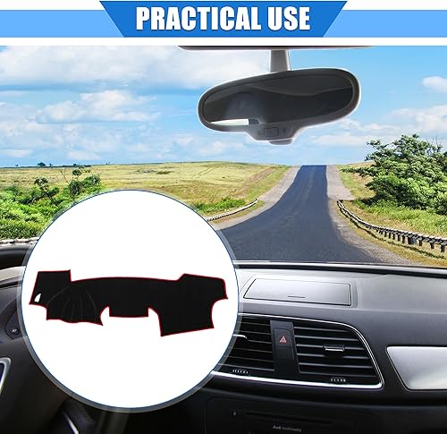 Miniatura 9 de Funda protectora de poliéster para salpicadero de automóvil compatible con Toyota RAV4 2001-2012, protector de poliéster negro para consola central