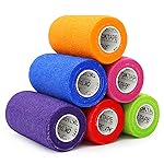 OK TAPE Self Adherent Cohesive Bandages Wrap - 6Packs, 4 x 5 Yards, Non-Woven Self Adhesive Bandage Wrap for Thumb, Finger, Wrist, Ankle, Vet Wrap Bandages Tape (Mixed Colors)