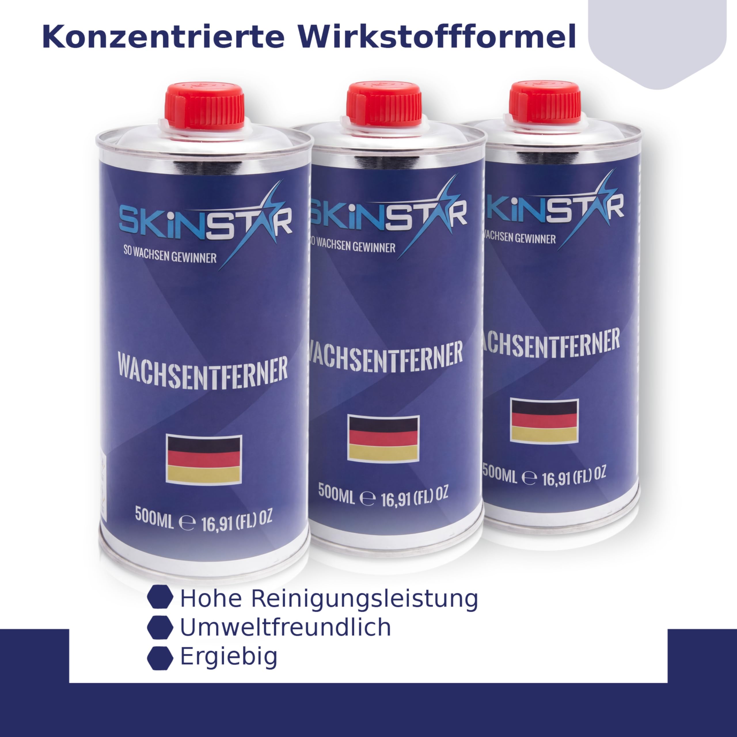 SkinStar Wachsentferner & Belagreiniger für Ski und Snowboard [2X 500ml] Großpackung - Skibelag Reiniger entfernt Wachs Fett und Schmutz