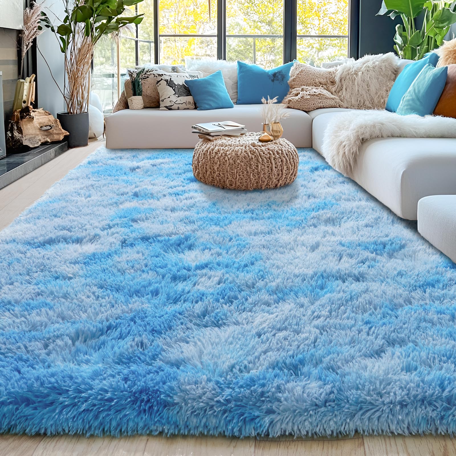 Tapis pour salon moderne à poils longs, décoration chambre d'enfant