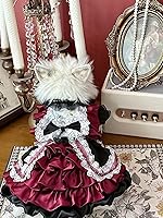 Vista 89 de Vestido de princesa de encaje para perros pequeños y pequeños extragrandes, color negro, talla L