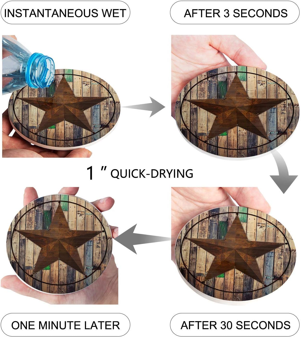 Blасk Frіdау - 80% оƒƒ Chic D Absorbent Drink Coasters Rustic Barn Star, Vintage Western Texas Star Funny Stone Ceramic Coaster Set with Cork Backing, NO Holder for Cups and Mugs, Set of 4-Piece Gеt Chеар Prісе Chic D Absorbent Drink Coasters Rustic Barn Star, Vintage Western Texas Star Funny Stone Ceramic Coaster Set with Cork Backing, NO Holder for Cups and Mugs, Set of 4-Piece