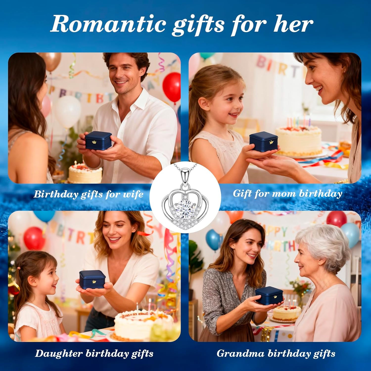 Jewelry Gifts for Women, Moissanite Heart Necklace 1-2Carat - Birthday Gift for Wife, Anniversary Necklace for Women, Christmas Valentine's Day Mother's Day Fine Jewelry Romantic Gifts for Her - Image 7