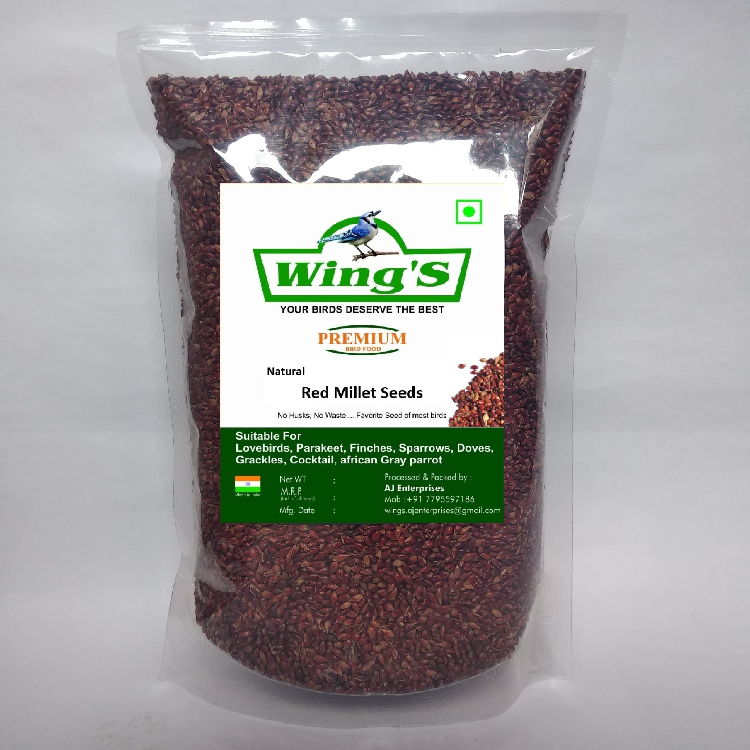 Wings Red Millet Seeds - 700gm | for Love Birds, Parakeets, Finches and Budgies | No Waste, No Husk | Millet Seeds for Birds Red Millet for Birds (B0C2115FPG) Amazon Price History, Amazon Price Tracker