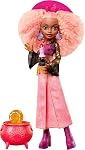 Monster High Poupée, Moonspel Magie par Monster High Rae Lumina La Sorcière du Soleil avec Cauldron Surprise & Accessoires comme Bougie & Sortbook de soleil en jupe rose avec chaudron surprise & Accessoires comme bougie, chapeau & Livre d'orthographe