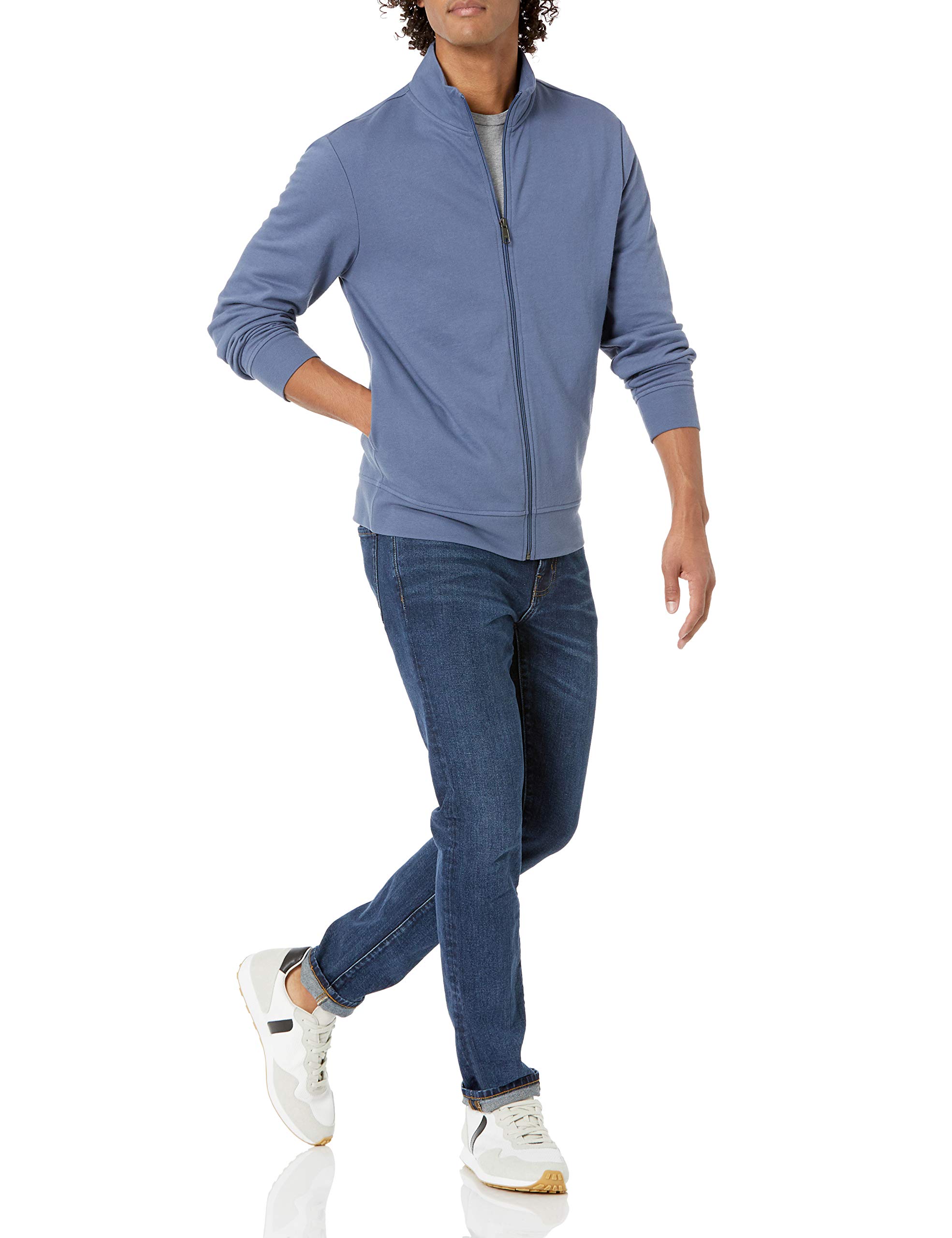 Amazon Essentials Sudadera Ligera de Felpa con Cremallera Completa y Cuello Perkins Hombre - 4